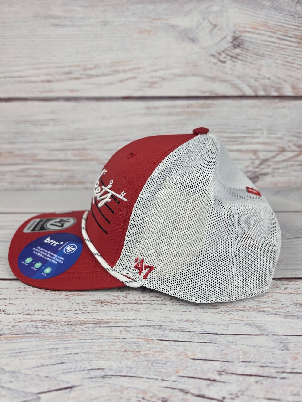 NEW Houston Rockets NBA '47 Brand Script Trucker Rope Adjustable Snapback Mesh - Picture 4 of 7